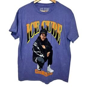 Ice Cube Blue Band Tee L Unisex Graphic Casual Short Sleeve Licensed Cotton